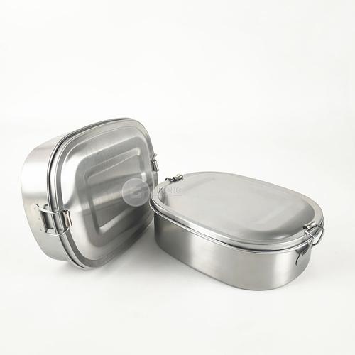 批发sus304不锈钢午餐盒金属食品容器椭圆形bento tiffin盒子学校的